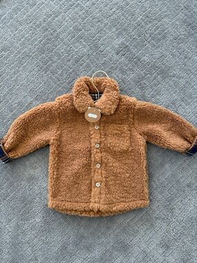 Mud Pie Teddy Sherpa Jacket in Brown